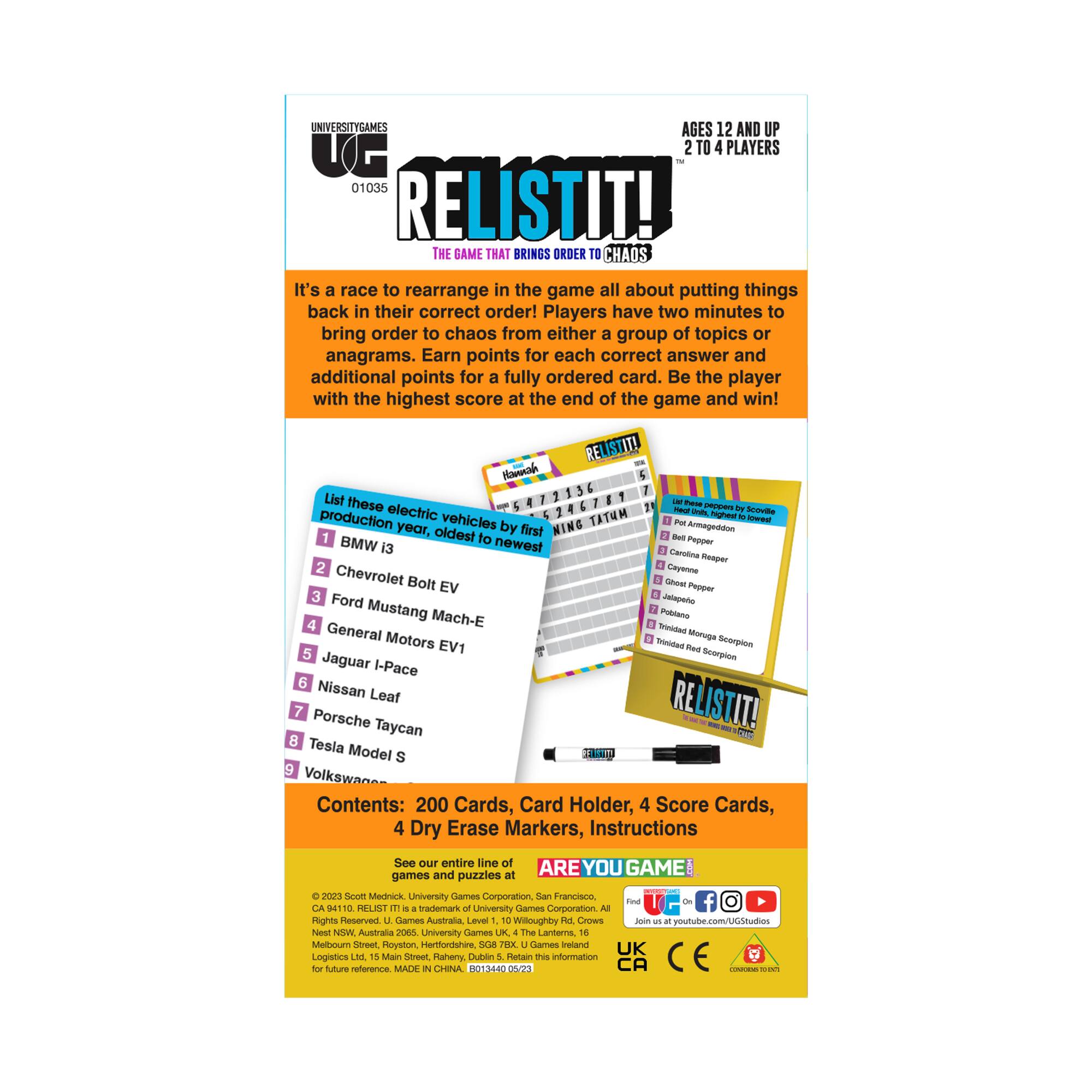 Relist It! - The Game that Brings Order to Chaos